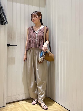 「アイテム（バンダナ/スカーフ）」を使った、fuku5662さん（レディース・160cm・20代）の夏コーディネート