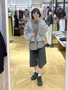 「LOWRYS FARM（ローリーズファーム）のビックボウタイチェックシャツ  573050（シャツ/ブラウス）」を使った、fuku5662さん（レディース・160cm）の秋コーディネート