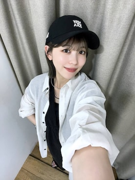 「LOWRYS FARM（ローリーズファーム）のステンレスフープチョーカー 127295（チョーカー、グレー系）」を使った、fuku5662さん（レディース・160cm）の夏コーディネート
