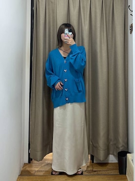 「LOWRYS FARM（ローリーズファーム）のストレッチサテンスカート　 290120（スカート、ホワイト系）」を使った、fuku5662さん（レディース・160cm）の夏コーディネート