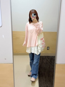 「LOWRYS FARM（ローリーズファーム）のパールタレンネックレス　249411（ネックレス）」を使った、fuku5662さん（レディース・160cm・20代）の秋コーディネート