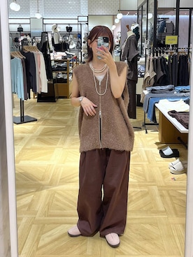 「LOWRYS FARM（ローリーズファーム）のパールタレンネックレス　249411（ネックレス）」を使った、fuku5662さん（レディース・160cm・20代）の秋コーディネート