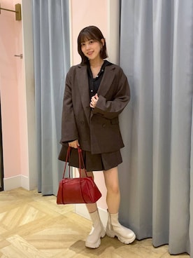 「アイテム（ボストンバッグ）」を使った、fuku5662さん（レディース・160cm・20代）の冬コーディネート