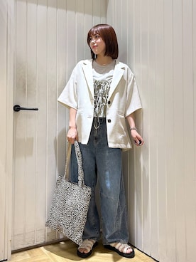 「アイテム（キャミソール、グリーン系）」を使った、fuku5662さん（レディース・160cm）の夏コーディネート