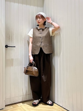 「LOWRYS FARM（ローリーズファーム）のカンドウフィットグルカ 283656（サンダル）」を使った、fuku5662さん（レディース・160cm）の夏コーディネート