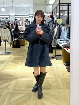 「アイテム（ポロシャツ）」を使った、fuku5662さん（レディース・160cm）の冬コーディネート