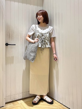 「アイテム（キャミソール、グリーン系）」を使った、fuku5662さん（レディース・160cm）の夏コーディネート