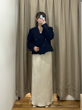 「LOWRYS FARM（ローリーズファーム）のストレッチサテンスカート　 290120（スカート、ホワイト系）」を使った、fuku5662さん（レディース・160cm）の夏コーディネート