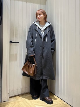 「アイテム（スウェットパンツ、ブラック系）」を使った、fuku5662さん（レディース・160cm）の冬コーディネート