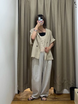 「LOWRYS FARM（ローリーズファーム）のステンレスフープチョーカー 127295（チョーカー、シルバー系）」を使った、fuku5662さん（レディース・160cm）の夏コーディネート
