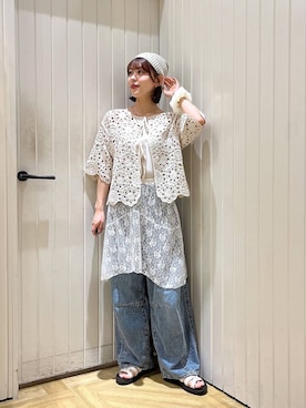 「アイテム（ニットキャップ/ビーニー）」を使った、fuku5662さん（レディース・160cm）の夏コーディネート