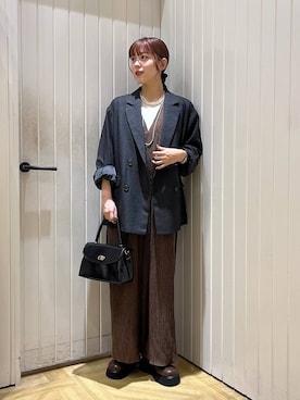 「アイテム（サロペット/オーバーオール）」を使った、fuku5662さん（レディース・160cm）の秋コーディネート