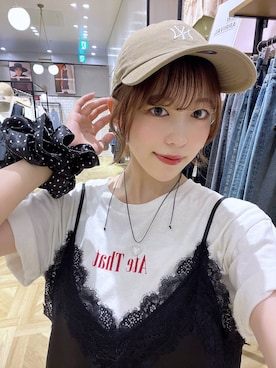 「LOWRYS FARM（ローリーズファーム）のＣＡＳＵＡＬＣＬＡＳＳＩＣ２５ 283907（キャップ）」を使った、fuku5662さん（レディース・160cm・20代）の夏コーディネート