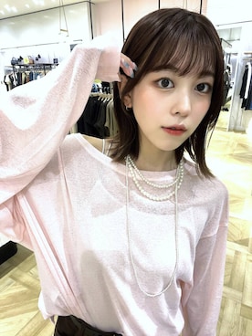 「LOWRYS FARM（ローリーズファーム）のパールタレンネックレス　249411（ネックレス）」を使った、fuku5662さん（レディース・160cm・20代）の秋コーディネート