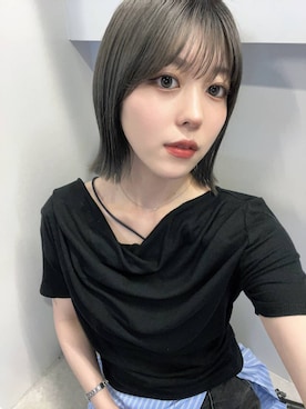 「LOWRYS FARM（ローリーズファーム）のステンレスプチＴＯＰネックレス２ 451999（ネックレス、シルバー系）」を使った、fuku5662さん（レディース・160cm）の夏コーディネート