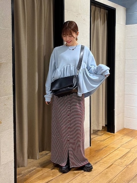 「アイテム（ネックレス、ブルー系）」を使った、fuku5662さん（レディース・160cm）の秋コーディネート
