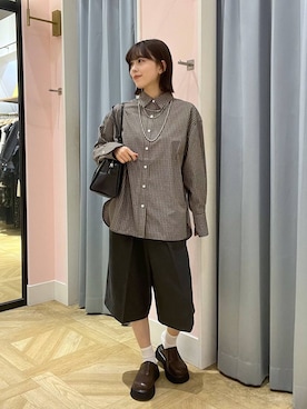 「アイテム（ネックレス、グレー系）」を使った、fuku5662さん（レディース・160cm）の秋コーディネート