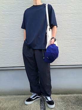 「ナイロンパンツ」｜necoさん（メンズ・177cm）の秋コーディネート