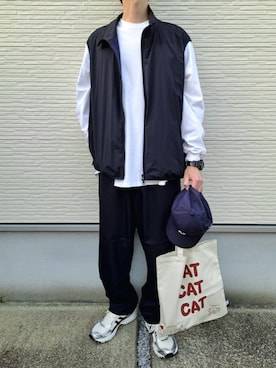 「アイテム（トートバッグ）」を使った、necoさん（メンズ・177cm）の秋コーディネート