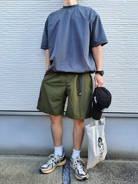 「アイテム（キャップ）」を使った、necoさん（メンズ・177cm）の秋コーディネート