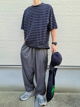 「アイテム（トートバッグ）」を使った、necoさん（メンズ・177cm）の夏コーディネート