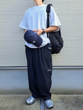 「アイテム（キャップ）」を使った、necoさん（メンズ・177cm）の夏コーディネート