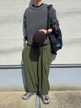 「アイテム（バックパック/リュック）」を使った、necoさん（メンズ・177cm）の秋コーディネート