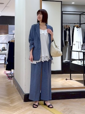 「A part by（アパートバイ）のハートモチーフバッグ（ショルダーバッグ、ホワイト系）」を使った、arisa_588さん（レディース・170cm）の春コーディネート