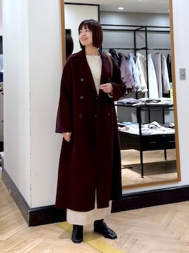 「アイテム（チェスターコート）」を使った、arisa_588さん（レディース・170cm）の秋コーディネート