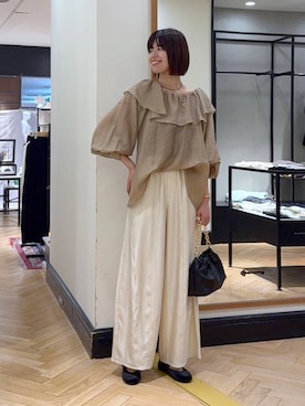 「アイテム（バレエシューズ）」を使った、arisa_588さん（レディース・170cm・30代）の秋コーディネート