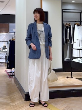 「A part by（アパートバイ）のヘマタイトビーズロングネックレス（ネックレス、シルバー系）」を使った、arisa_588さん（レディース・170cm）の春コーディネート