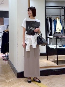 「A part by（アパートバイ）の【セレクト】AULENTTI_ベルトバッグ（ショルダーバッグ、ブラック系）」を使った、arisa_588さん（レディース・170cm）の春コーディネート