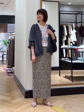 「アイテム（カーディガン/ボレロ）」を使った、arisa_588さん（レディース・170cm）の夏コーディネート