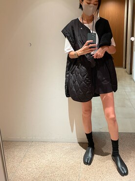 「ソックス」｜「アイテム（ノーカラージャケット）」を使った、u  r  iさん（レディース・170cm）の秋コーディネート