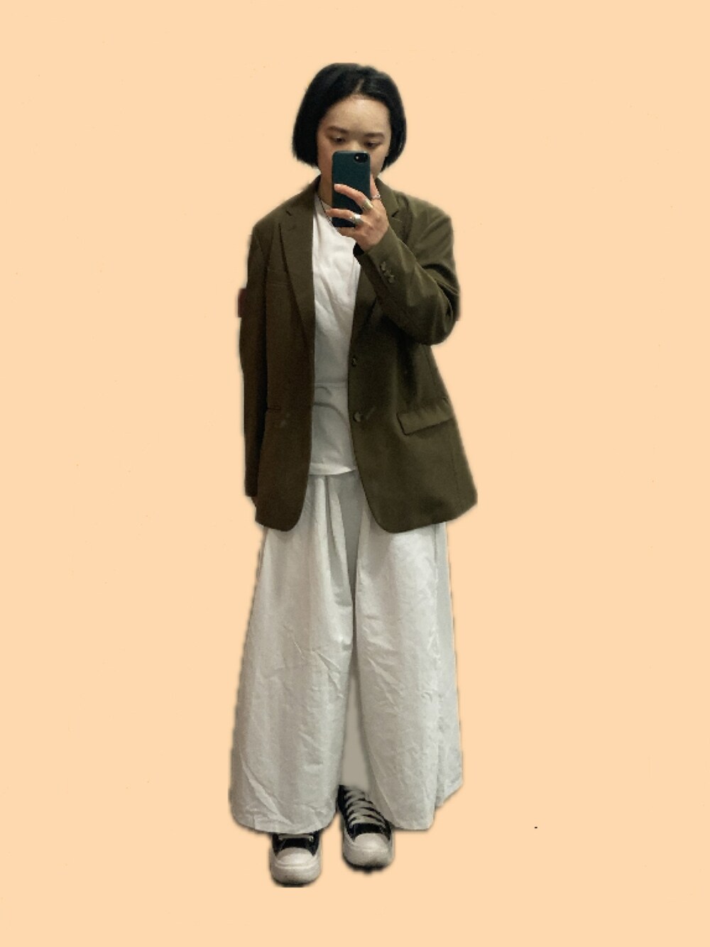 「ootd、低身長女子」｜「CONVERSEのアイテム（スニーカー、ブラック系）」を使った、bluegeekさん（レディース・158cm）の夏コーディネートの1枚目の写真
