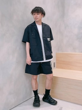「NUMERALS（ヌメラルズ）のアイテム（シャツ/ブラウス）」を使った、ニコまるさん（メンズ・168cm）の春コーディネート