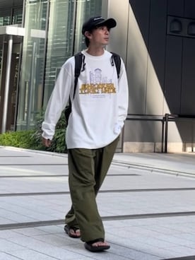 「アイテム（キャップ）」を使った、ニコまるさん（メンズ・168cm・20代）の夏コーディネート