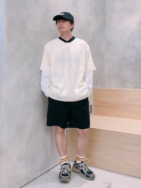 「NUMERALS（ヌメラルズ）のアイテム（トップス）」を使った、ニコまるさん（メンズ・168cm）の春コーディネート