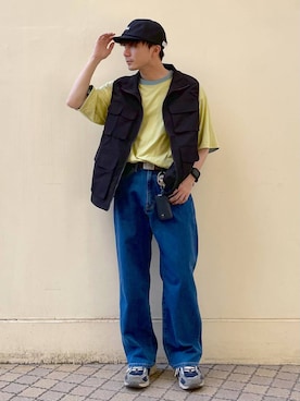 「アイテム（キャップ）」を使った、ニコまるさん（メンズ・168cm・20代）の春コーディネート