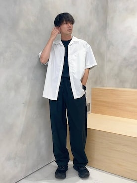 「NUMERALS（ヌメラルズ）のアイテム（トップス）」を使った、ニコまるさん（メンズ・168cm）の夏コーディネート