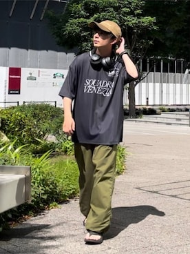 「アイテム（キャップ）」を使った、ニコまるさん（メンズ・168cm・20代）の夏コーディネート