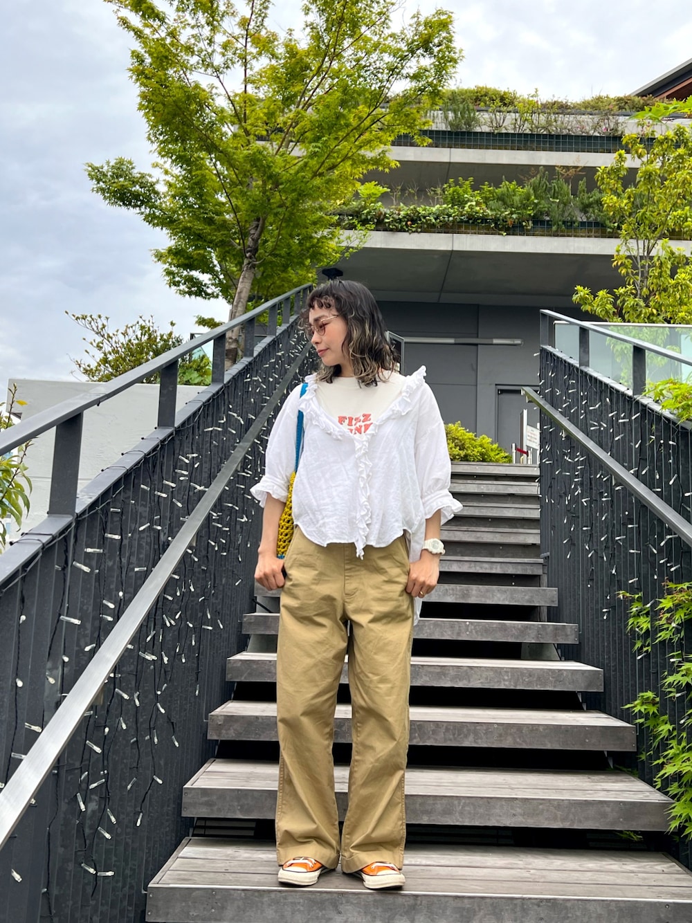 BEAMS BOY/コットンリネンフリルギャザーショートスリーブブラウス24SS BEAMS BOY ブラウス シャツ コットン リネン フリル ギャザー