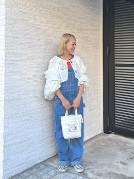 「スニーカーコーデ」｜「アイテム（オールインワン・サロペット）」を使った、こいちゃんさん（レディース・155cm）の夏コーディネート