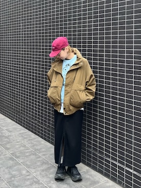 「アイテム（マウンテンパーカー）」を使った、こいちゃんさん（レディース・155cm）の秋コーディネート