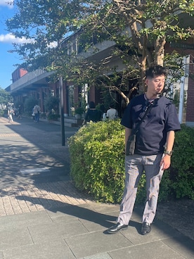 「今日のコーデ」｜「アイテム（パンツ、シルバー系）」を使った、かさらさん（メンズ・175cm）の夏コーディネート
