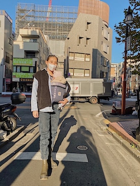 「ベストコーデ」｜「アイテム（デニムジャケット）」を使った、k!!!!さん（レディース・166cm）の冬コーディネート