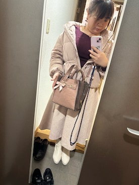 「アイテム（バレッタ/ヘアクリップ）」を使った、funamonさん（レディース・152cm）の冬コーディネート