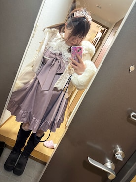 「アイテム（カチューシャ）」を使った、funamonさん（レディース・152cm）の冬コーディネート