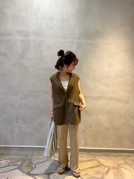 「LILY BROWN（リリーブラウン）のアイテム（サンダル）」を使った、micoooさん（レディース・147cm）の秋コーディネート