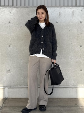 「E'POR（エポール）の【E'POR】【撥水加工・超軽量】 BOAT BAG Medium【25AW】（トートバッグ）」を使った、NANAさん（レディース・161cm）の冬コーディネート